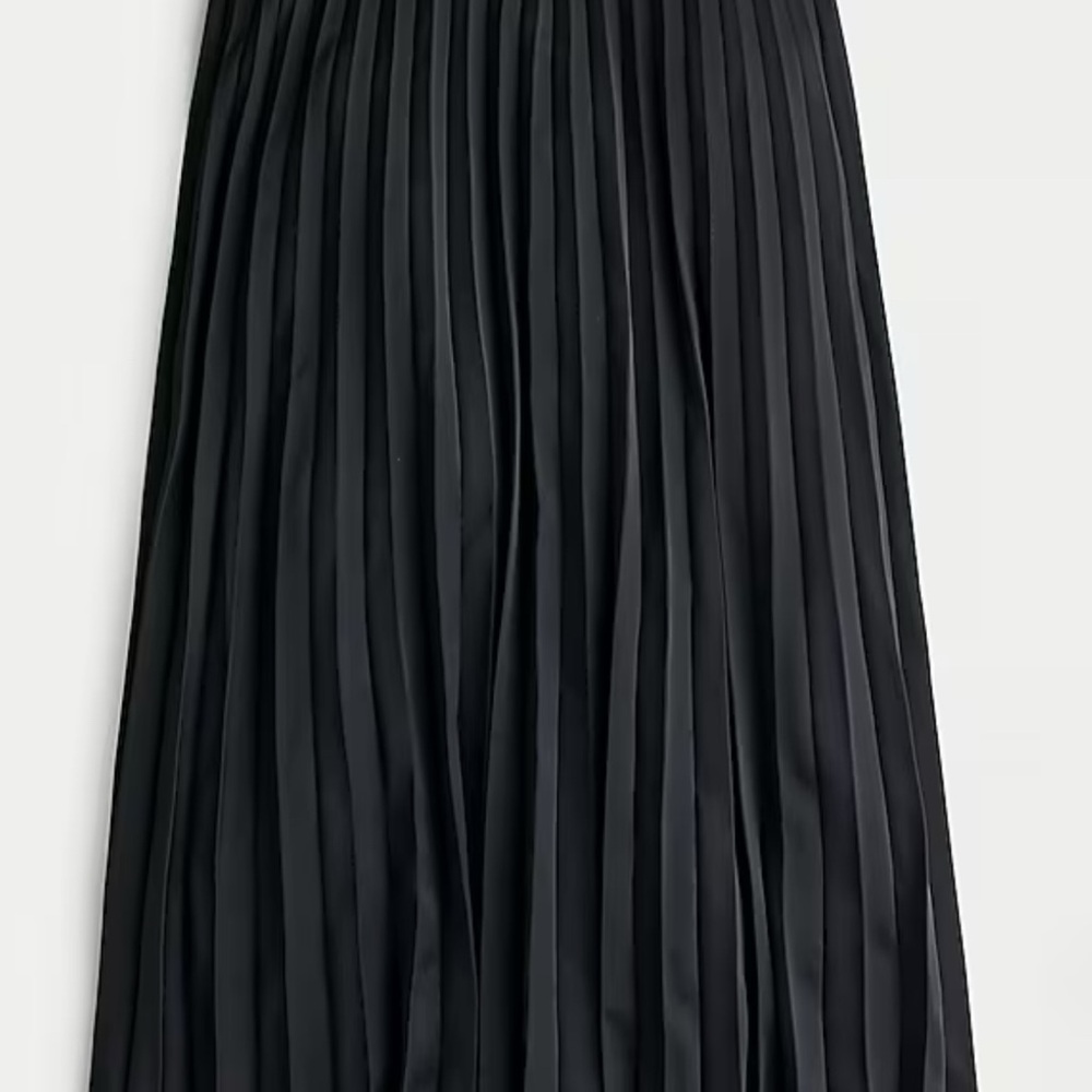 J. Crew Black Midi Pleated Skirt